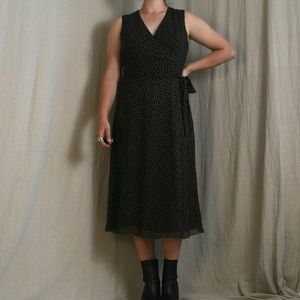 Talbots 100% Silk Sleeveless Midi Wrap Dress